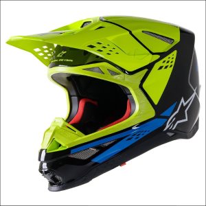 SM8 Factory Helmet BLK/FLURO YEL/BLU L