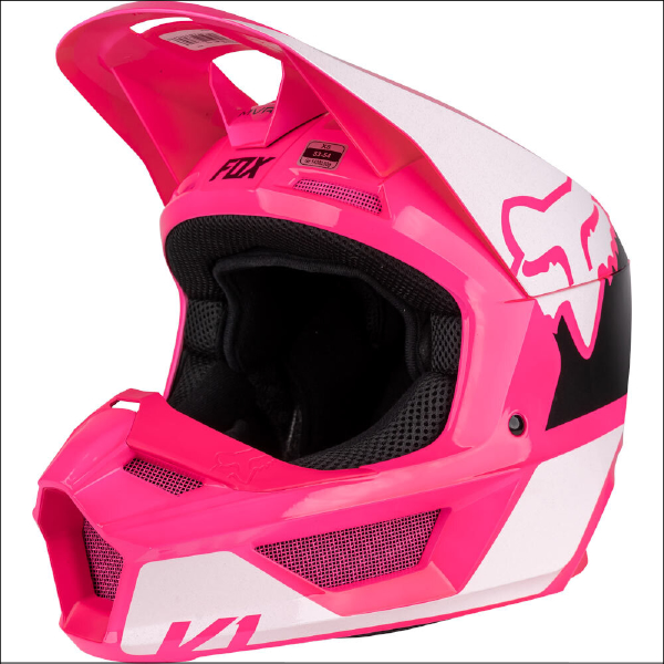 Fox Youth V1 Lux Helmet Pink - WBR Motorcycles