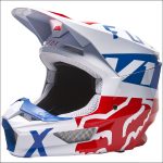 FOX V1 SKEW Helmet ECE WhBluRed S